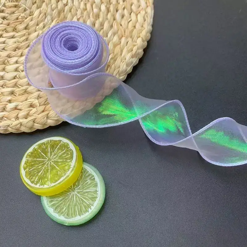 40Mm 10 Yards Fischschwanz-Organzaband, Reflektierendes, Irisierendes Band Mit Gewelltem Rand Für Geschenkverpackungen, Diy-Schleifen, Blumensträuße, Voile-Bänder 40Mm 10 Yards Fischschwanz-Organzaband, Reflektierendes, Irisierendes Band Mit Gewelltem Rand Für Geschenkverpackungen, Diy-Schleifen, Blumensträuße, Voile-Bänder - Image 30