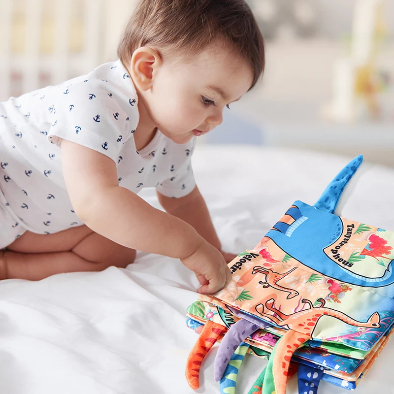 Baby Cloth Book 6 Page Dinosaur Series 0-3 Year Old Infant Parent-Child Interaction Tail Cloth Book Baby Toys Newborn Gift Baby Cloth Book 6 Page Dinosaur Series 0-3 Year Old Infant Parent-Child Interaction Tail Cloth Book Baby Toys Newborn Gift - Image 4