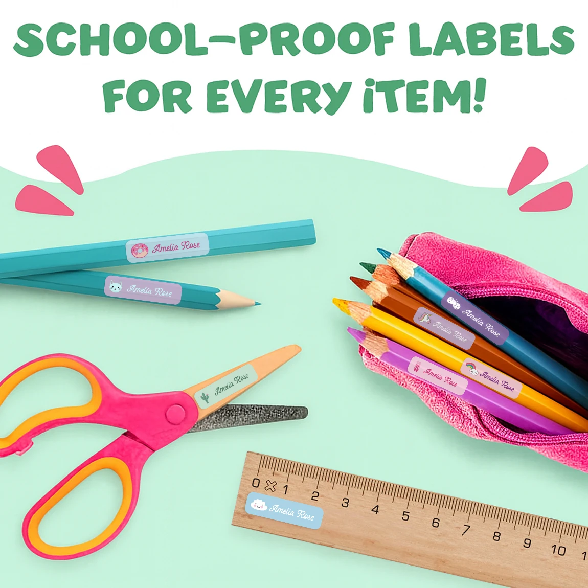 132, Personalisierte Namensaufkleber Für Kinder, Individuelle Wasserfeste Namensetiketten Für Flaschen, Lunchboxen, Schulbedarf 132, Personalisierte Namensaufkleber Für Kinder, Individuelle Wasserfeste Namensetiketten Für Flaschen, Lunchboxen, Schulbedarf - Image 5