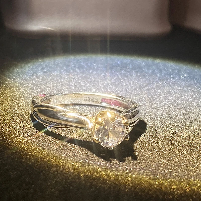 Reiner 18K Gold Moissanit-Ring Für Damen Mit Edelsteinen, Paar-Schmuck Für Hochzeit Und Verlobung, Valentinstag- Und Jubiläumsgeschenk Reiner 18K Gold Moissanit-Ring Für Damen Mit Edelsteinen, Paar-Schmuck Für Hochzeit Und Verlobung, Valentinstag- Und Jubiläumsgeschenk - Image 3