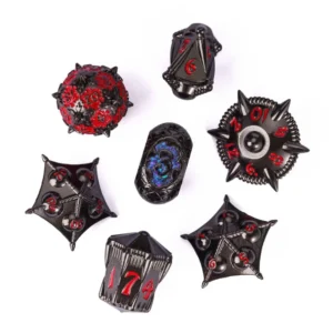 Cusdie Metal Solid Dice DND Complete Dragon Set D4 D6 D8 D10 D% D12 D20 Unique Polyhedral Dice for Role Playing Game Pathfinder