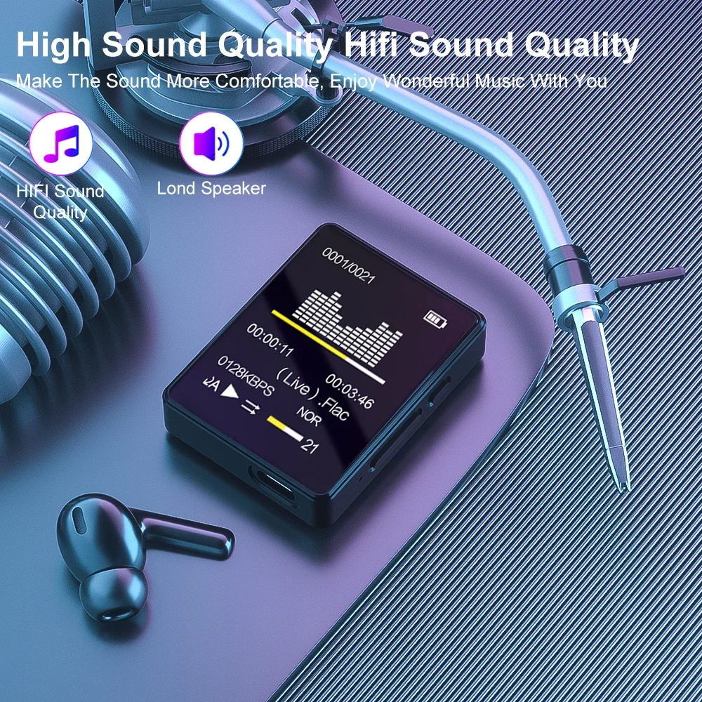Mp3 Player Mit Hifi-Sound, 8–64 Gb, Lautsprecher, Mp4-Video, Fm-Radio &Amp; E-Book Mp3 Player Mit Hifi-Sound, 8–64 Gb, Lautsprecher, Mp4-Video, Fm-Radio &Amp; E-Book - Image 3