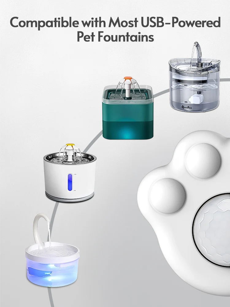 Wasserbrunnen-Sensor Für Katzen, Pfoteförmiger Pir-Bewegungssensor Für Alle Automatischen Wasserspender Für Haustiere Mit Usb-Schnittstelle Wasserbrunnen-Sensor Für Katzen, Pfoteförmiger Pir-Bewegungssensor Für Alle Automatischen Wasserspender Für Haustiere Mit Usb-Schnittstelle - Image 11