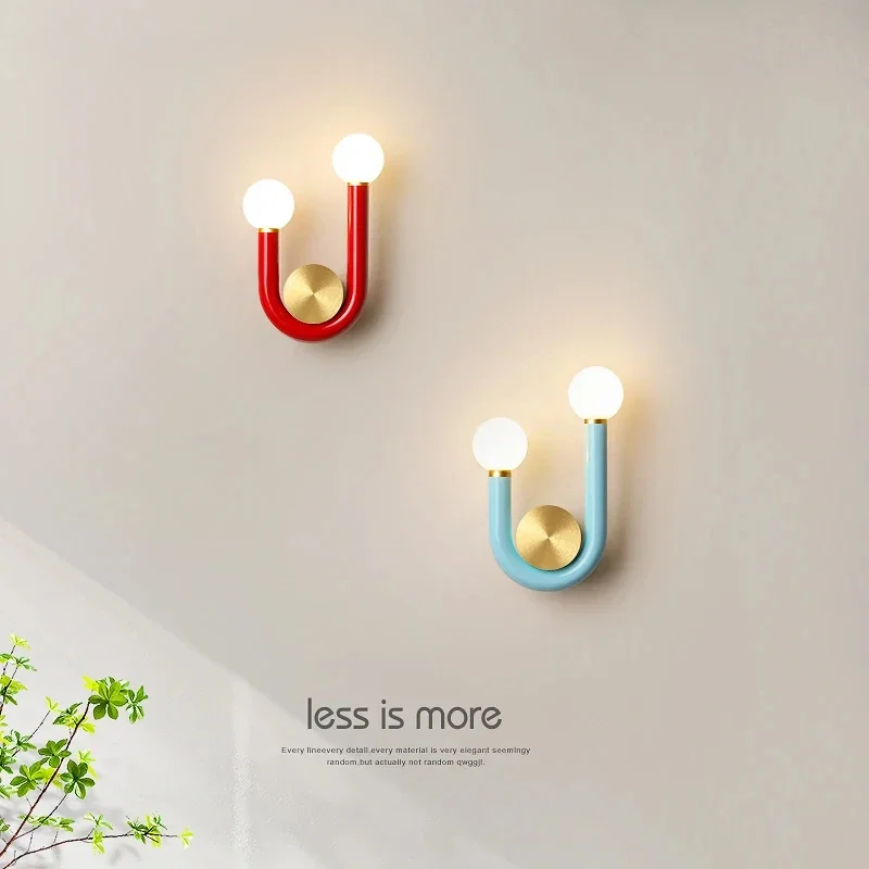 Moderne Rot/Blau/Rosa Led Wandleuchte Dekor Beleuchtung U-Förmige Nachttischlampe Für Schlafzimmer Wohnzimmer Gang Dekorative Wandleuchte Moderne Rot/Blau/Rosa Led Wandleuchte Dekor Beleuchtung U-Förmige Nachttischlampe Für Schlafzimmer Wohnzimmer Gang Dekorative Wandleuchte - Image 2
