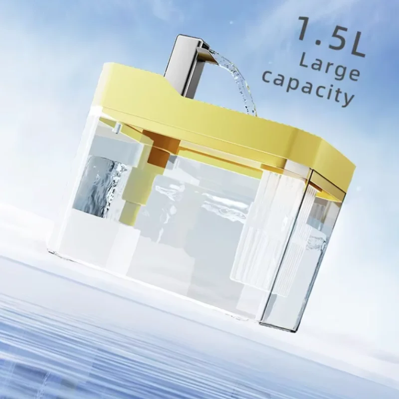 Cat Water Fountain With Auto Filter Transparent Anti-Dry Burning Recirculating Dispenser Includes Pump For Cats Cat Water Fountain With Auto Filter Transparent Anti-Dry Burning Recirculating Dispenser Includes Pump For Cats - Image 3