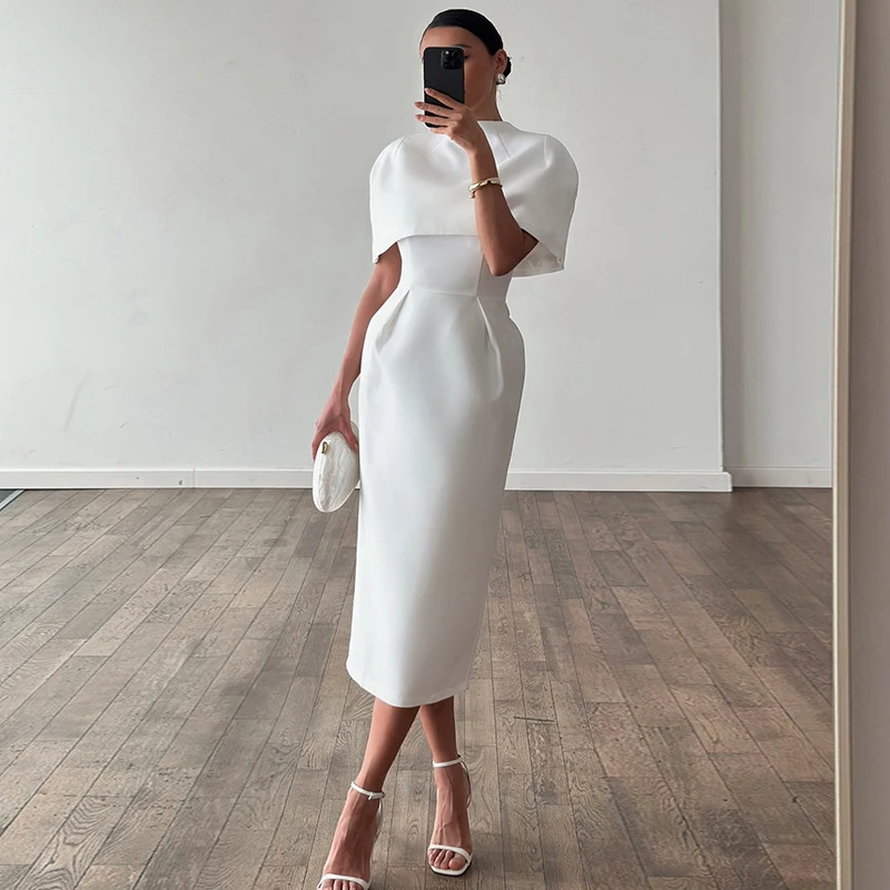 Elegantes Einfarbiges Schal-Kleid Damenanzug Kurzarm Tailliertes Schlankes Damen-Set 2026 Frühling Sommer 2-Teiliges Set Damen-Outfits Elegantes Einfarbiges Schal-Kleid Damenanzug Kurzarm Tailliertes Schlankes Damen-Set 2026 Frühling Sommer 2-Teiliges Set Damen-Outfits - Image 4