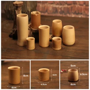Bambusbecher im japanischen Stil, natürlicher Bambus, geschnitzte Wassertasse, Tee, Bier, Kaffee, Saft, Trinkbecher, handgefertigte Holztasse