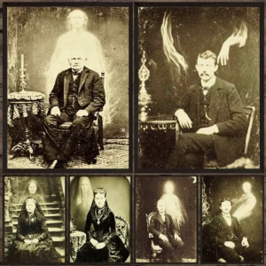 Viktorianische Geistfotografie, antike Wandkunst, Leinwandgemälde, 19. Spiritualismus, wo Ghostly Kunstposter, Druck, Heimdekoration