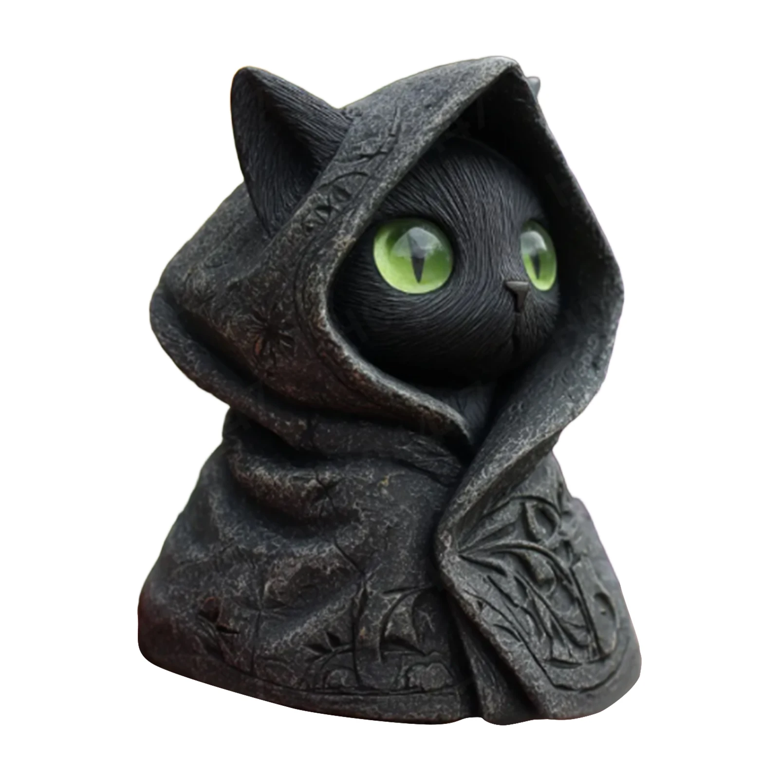 Cat Statue Home Decor Hooded Cat Figurine Tabletop Decoration Mystical Ornament Desk Accent Dark Cat Sculpture Resin Craft Cat Statue Home Decor Hooded Cat Figurine Tabletop Decoration Mystical Ornament Desk Accent Dark Cat Sculpture Resin Craft - Image 5