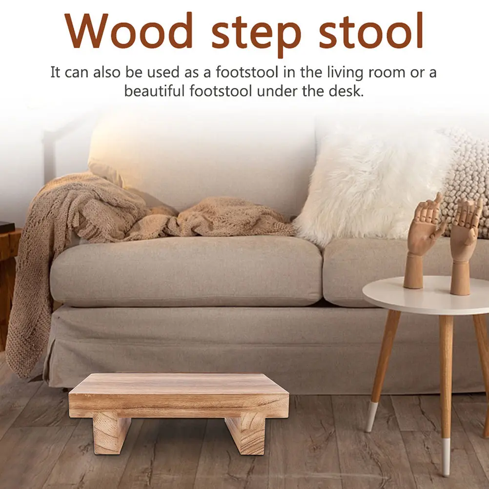 Sturdy Wooden Step Stool Design For Bedroom Living Room Entryway Safety Support Household Utility Stepping Stool Bench Sturdy Wooden Step Stool Design For Bedroom Living Room Entryway Safety Support Household Utility Stepping Stool Bench - Image 11