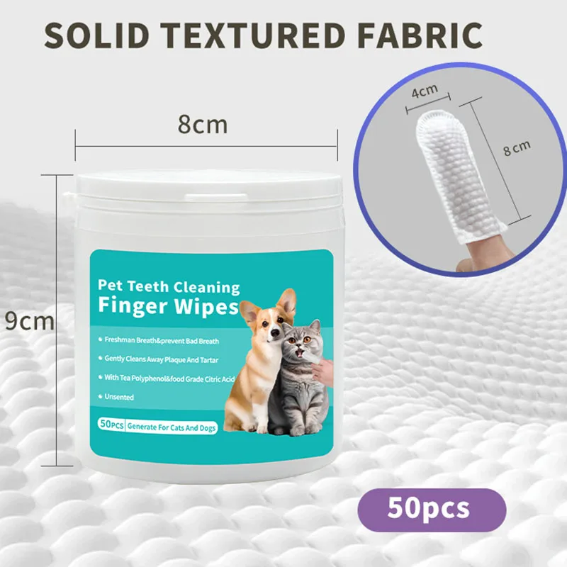 Pet Disposable Cleaning Wipes Dog Teeth Cleaning Finger Wipes Cat Ear And Eye Beauty Wipes Cat Hygiene And Beauty Products 50Pcs Pet Disposable Cleaning Wipes Dog Teeth Cleaning Finger Wipes Cat Ear And Eye Beauty Wipes Cat Hygiene And Beauty Products 50Pcs - Image 2