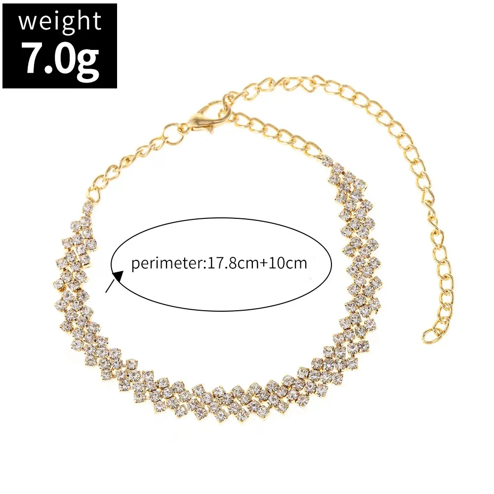 Modische Glänzende Rautenketten-Fußkette Für Damen Silberfarbenes Sommer-Strand-Fußkettchen Barfuß-Sandalen Fußschmuck Modische Glänzende Rautenketten-Fußkette Für Damen Silberfarbenes Sommer-Strand-Fußkettchen Barfuß-Sandalen Fußschmuck - Image 6