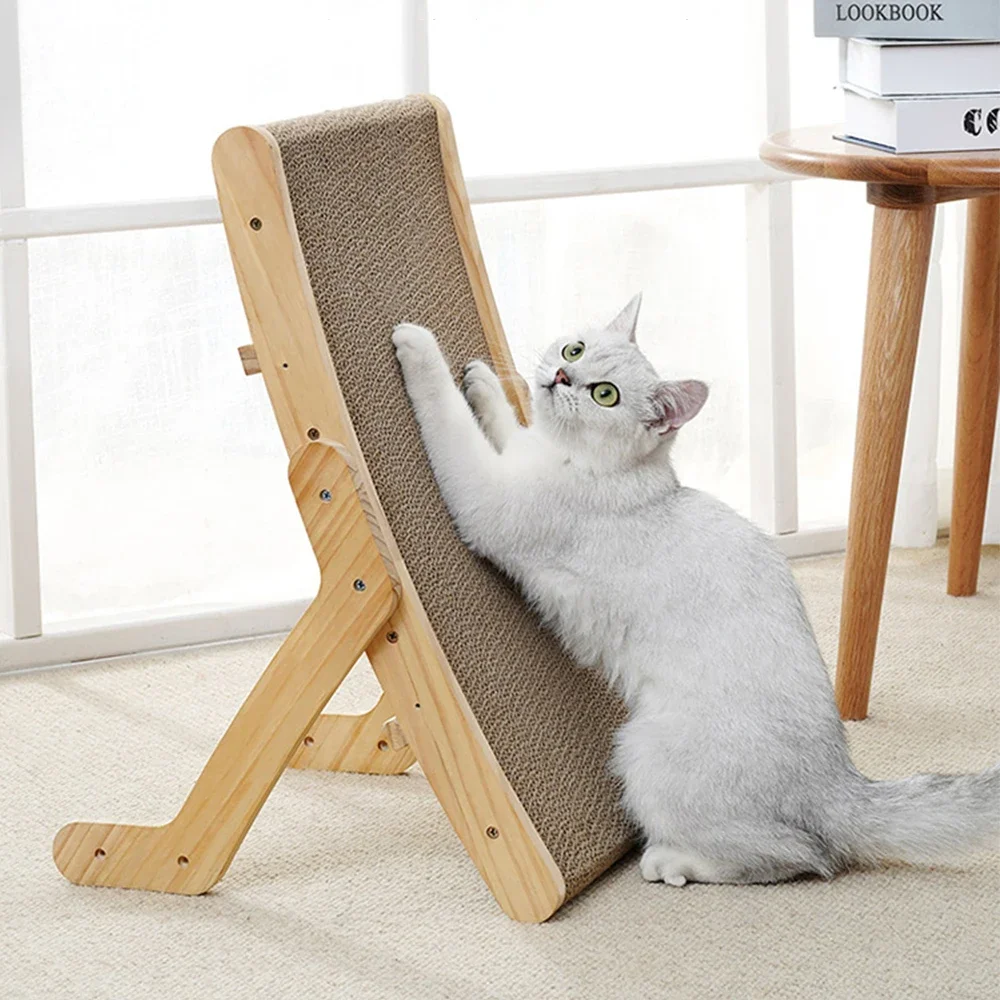 Cat Scratcher Cardboard With Solid Wooden Frame Kitten Scrapers Scratching Bed Reversible Pet Furniture For Cats 5 In 1 Toys Cat Scratcher Cardboard With Solid Wooden Frame Kitten Scrapers Scratching Bed Reversible Pet Furniture For Cats 5 In 1 Toys