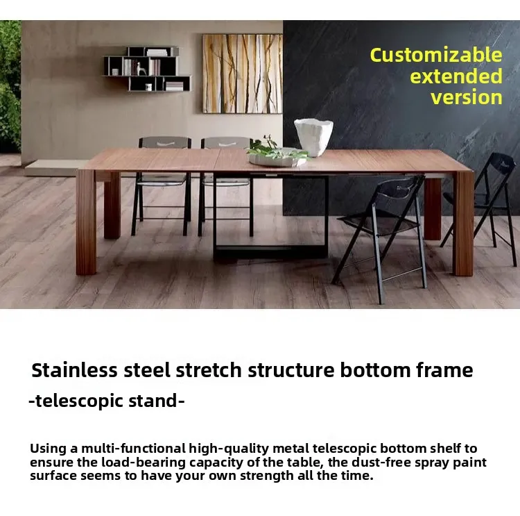 Solid Wood Folding Dining Table, Retractable, Nordic, Rectangular Foldable, Household, Apartment Invisible Dining Customizable Solid Wood Folding Dining Table, Retractable, Nordic, Rectangular Foldable, Household, Apartment Invisible Dining Customizable - Image 30