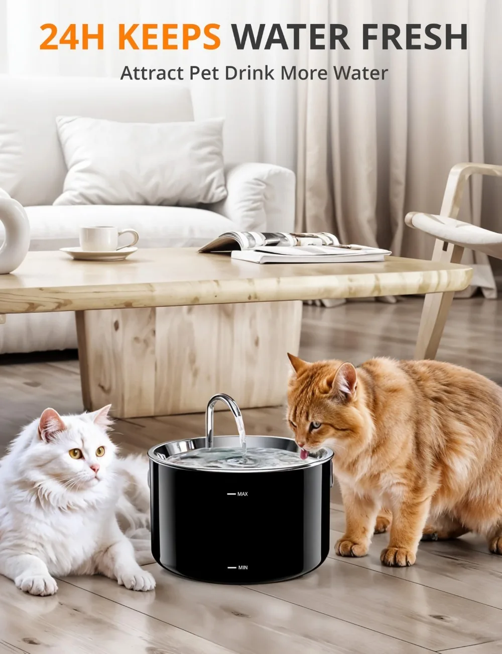 3L Kabelloser Katzenwasserbrunnen Mit Automatischem Sensor, Trinkbrunnen Für Katzen Und Hunde, Haustier-Wasserspender, Zubehör 3L Kabelloser Katzenwasserbrunnen Mit Automatischem Sensor, Trinkbrunnen Für Katzen Und Hunde, Haustier-Wasserspender, Zubehör - Image 11