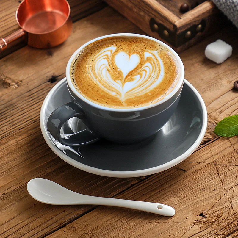 300 Ml Keramik Kaffeetasse Und Untertasse Set Keramik Latte Tassen Frühstück Milch Becher Nachmittagstee Tasse Porzellan Wasser Tassen Großhandel 300 Ml Keramik Kaffeetasse Und Untertasse Set Keramik Latte Tassen Frühstück Milch Becher Nachmittagstee Tasse Porzellan Wasser Tassen Großhandel - Image 2
