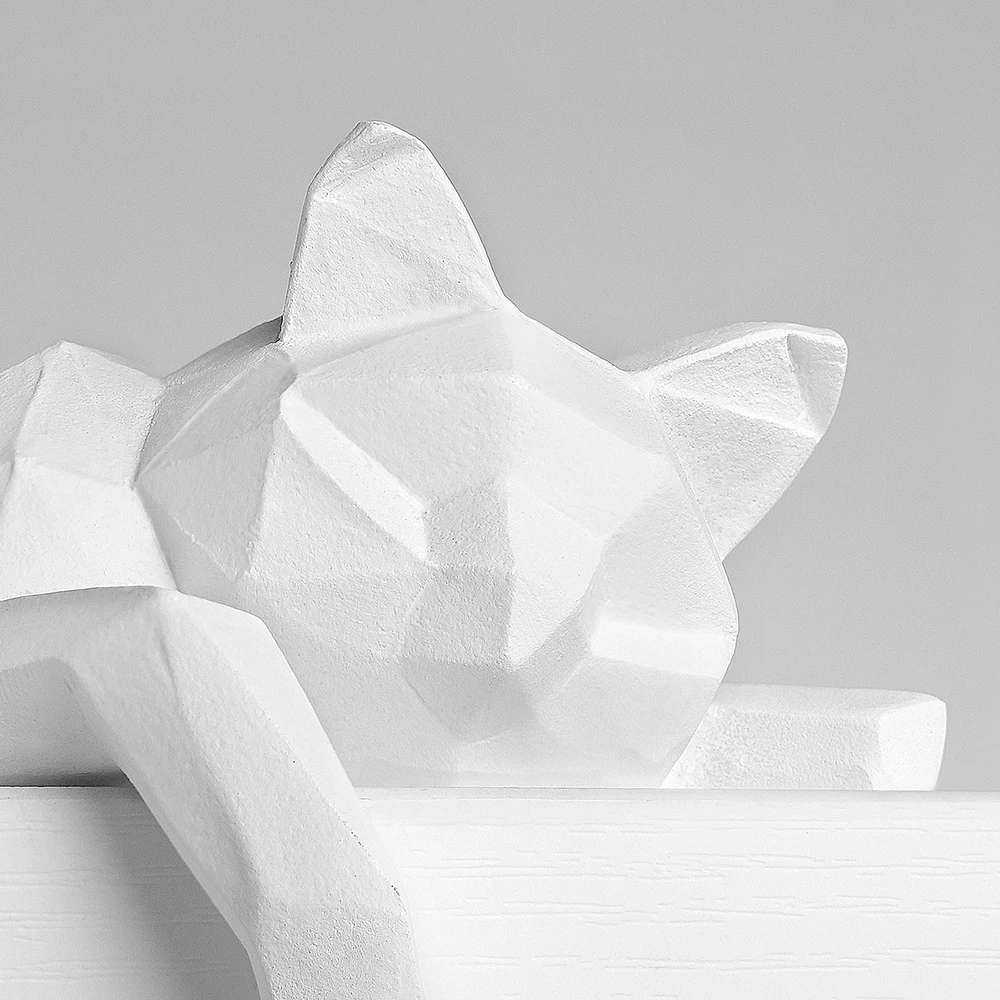 1 Set Of Cat Sculptures With Geometric Facets, Animal Sculptures, Resin Crafts, Living Room Home Design Creative Ornaments, Lazy Cat Statues 1 Set Of Cat Sculptures With Geometric Facets, Animal Sculptures, Resin Crafts, Living Room Home Design Creative Ornaments, Lazy Cat Statues - Image 3