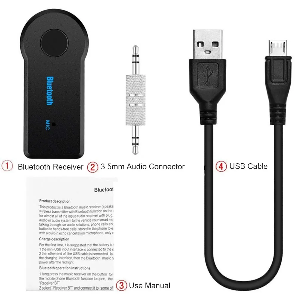 Bluetooth-Aux-Empfänger 5.0 – 3,5-Mm-Stereo-Adapter Mit Mikrofon Für Auto, Lautsprecher Und Verstärker Bluetooth-Aux-Empfänger 5.0 – 3,5-Mm-Stereo-Adapter Mit Mikrofon Für Auto, Lautsprecher Und Verstärker - Image 3