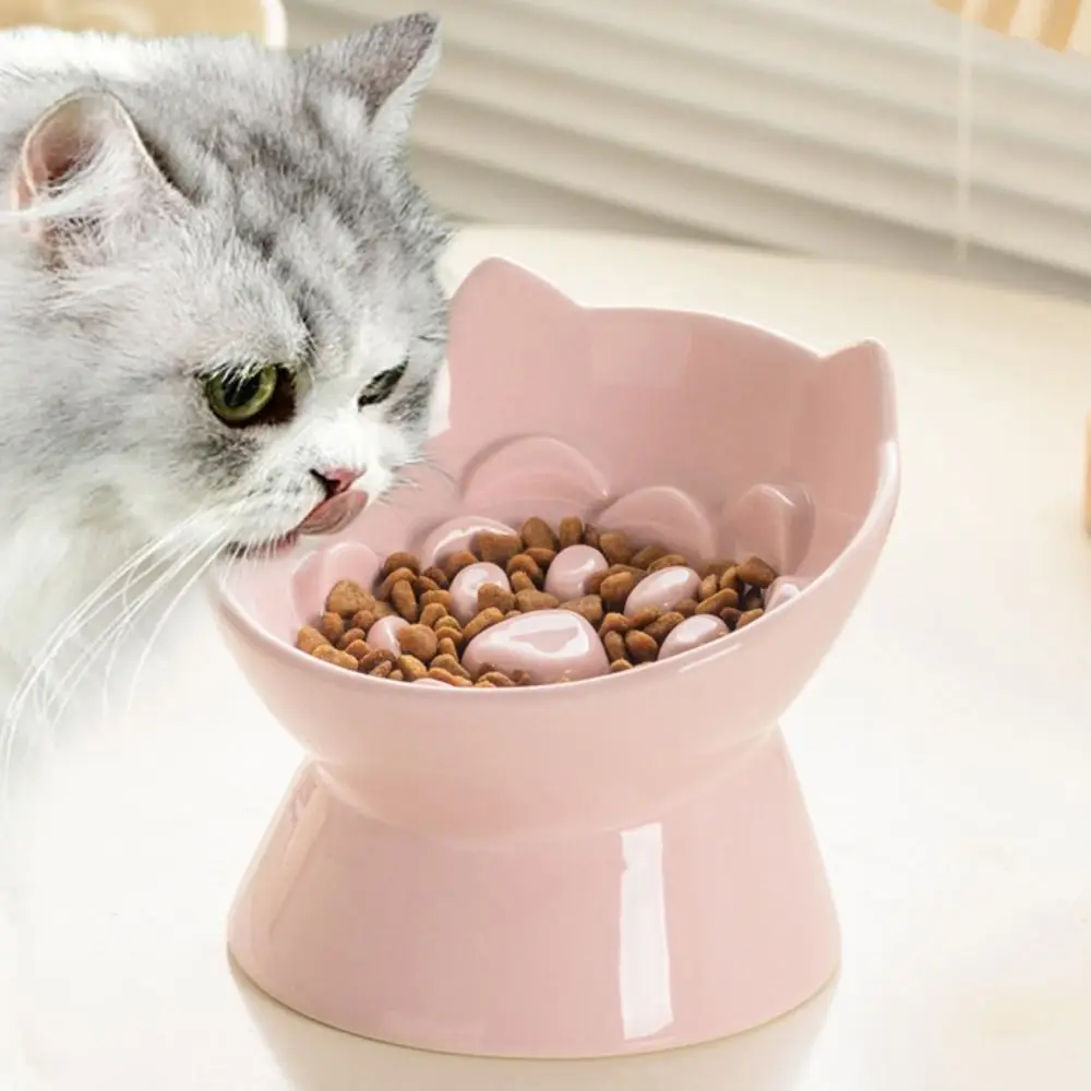 Ceramic Cat Slow Food Bowl Cute Slanted Mouth Dog Feeding Basin Creative Large Capacity Pet High Foot Bowl Kitten Puppy Ceramic Cat Slow Food Bowl Cute Slanted Mouth Dog Feeding Basin Creative Large Capacity Pet High Foot Bowl Kitten Puppy - Image 2