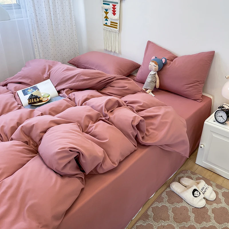 3-Piece Set Of Solid-Color Down Duvet Cover, Bedding Set (1 Duvet Cover +2 Pillowcases, Without Core), Soft And Comfortable 3-Piece Set Of Solid-Color Down Duvet Cover, Bedding Set (1 Duvet Cover +2 Pillowcases, Without Core), Soft And Comfortable - Image 8