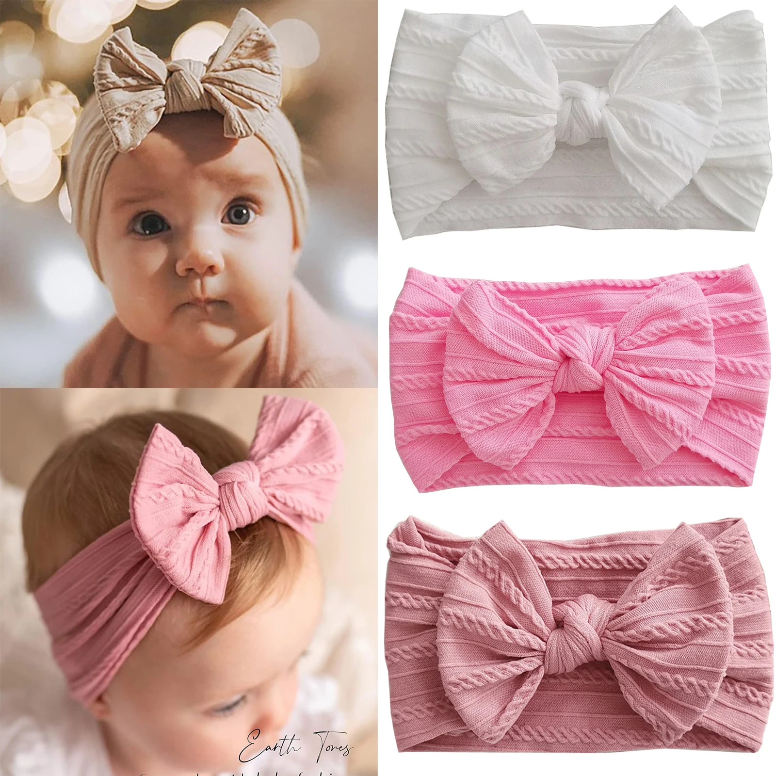 1/3 Stück Einfarbiges Baby-Stirnband Mit Schleife Kinder-Haarband Elastisches Nylon Neugeborenen-Weicher Turban Kopfwickel Kinder-Haaraccessoires 1/3 Stück Einfarbiges Baby-Stirnband Mit Schleife Kinder-Haarband Elastisches Nylon Neugeborenen-Weicher Turban Kopfwickel Kinder-Haaraccessoires - Image 5