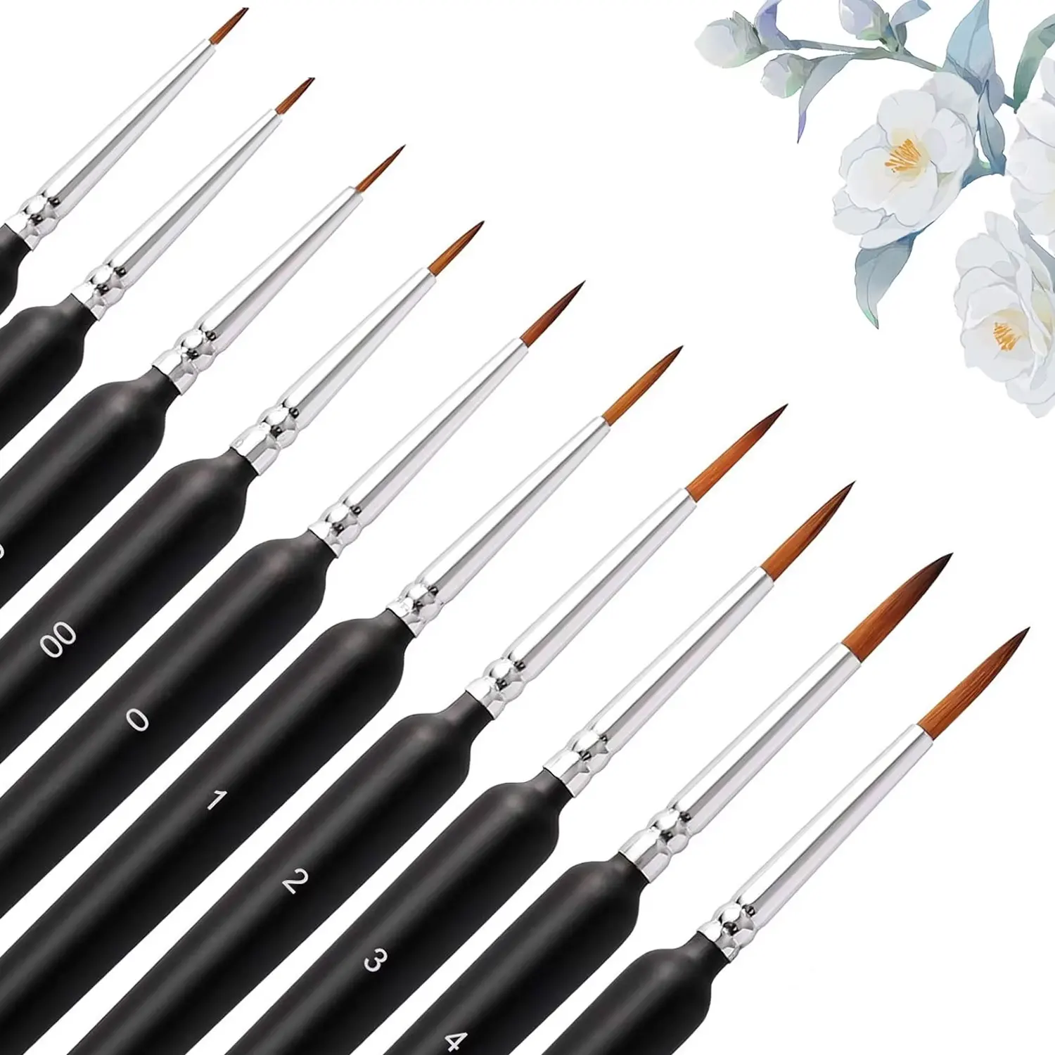 10/11-Teiliges Miniatur-Pinsel-Set Mit Detailspitze Und Ergonomischem Griff – Geeignet Für Acrylmalerei, Öl, Wat 10/11-Teiliges Miniatur-Pinsel-Set Mit Detailspitze Und Ergonomischem Griff – Geeignet Für Acrylmalerei, Öl, Wat - Image 8