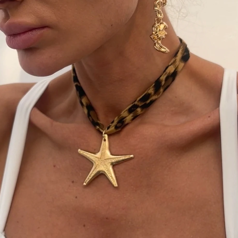 Ingesight.z Vintage Gold Farbe Seestern Anhänger Halsketten Frauen Böhmen Metall Conch Choker Halsketten Partei Schmuck Zubehör Ingesight.z Vintage Gold Farbe Seestern Anhänger Halsketten Frauen Böhmen Metall Conch Choker Halsketten Partei Schmuck Zubehör - Image 2