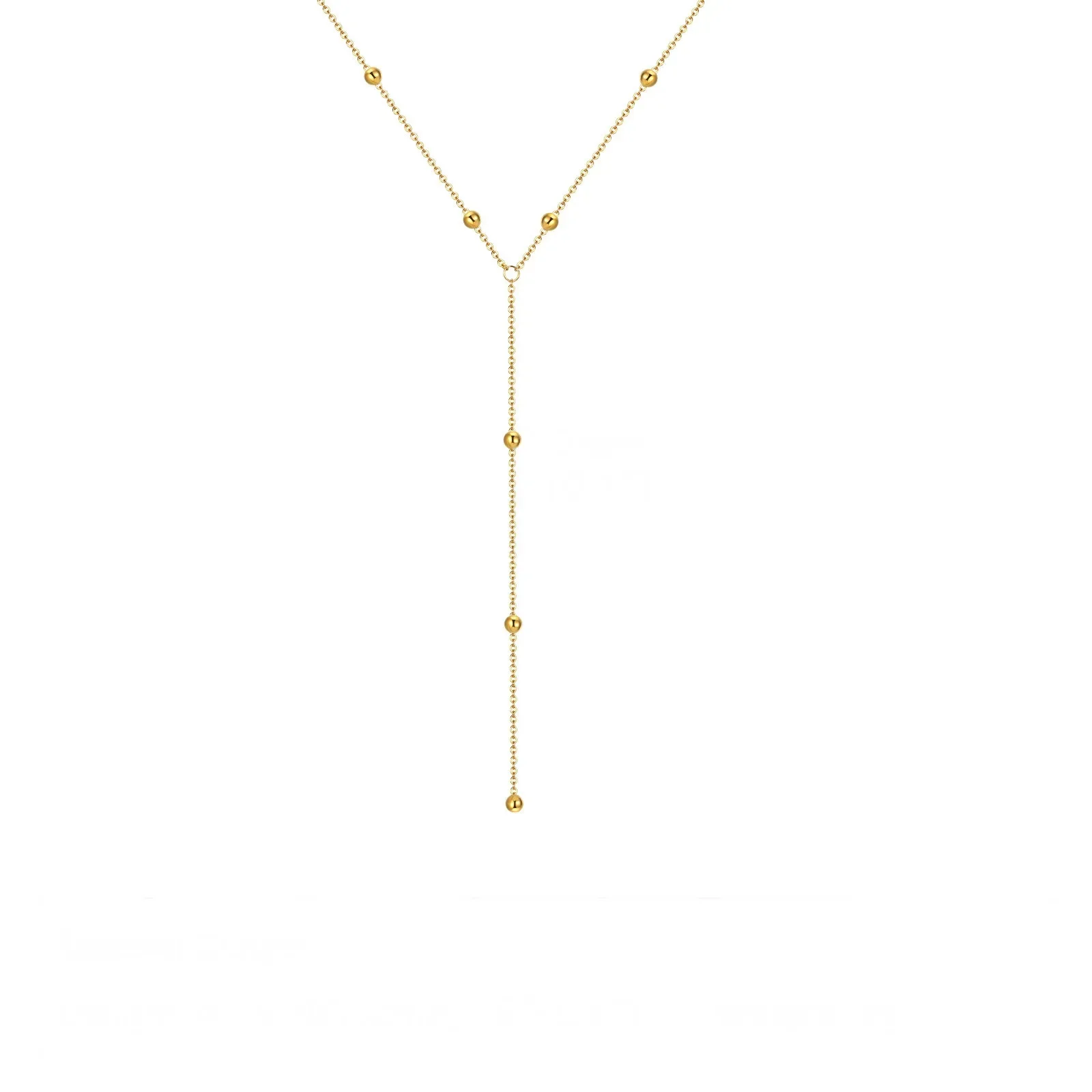 Vergoldete Lariat-Halskette Für Frauen, Doppelte Laryer, Lange Kette, Tropfen-Anhänger, Choker-Halsketten, Modische Geschenke Vergoldete Lariat-Halskette Für Frauen, Doppelte Laryer, Lange Kette, Tropfen-Anhänger, Choker-Halsketten, Modische Geschenke - Image 6