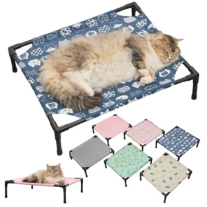 Detachable Cat Elevated Bed Breathable Mesh Sturdy Frame Pet Camping Bed Moisture-proof Washable Cat Sofa Bed Outdoor Camping