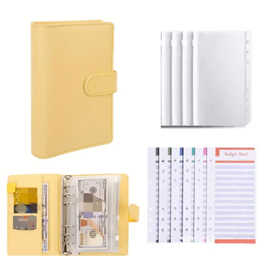 Pu-Leder-Budgetordner Mit Geldumschlägen, Taschen, Reißverschluss, Kleiner Französischer Budgetbeutel-Ordner Zum Geldsparen, A6-Planer-Organizer Pu-Leder-Budgetordner Mit Geldumschlägen, Taschen, Reißverschluss, Kleiner Französischer Budgetbeutel-Ordner Zum Geldsparen, A6-Planer-Organizer - Image 9