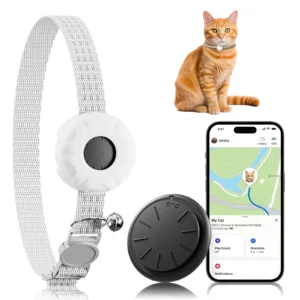 GPS-Tracker, wasserdichter Haustier-Tracker für Katzen, GPS-Tracker-Halsband für Katzen mit elastischer Sicherheitsschnalle (nur iOS), keine monatliche Gebühr