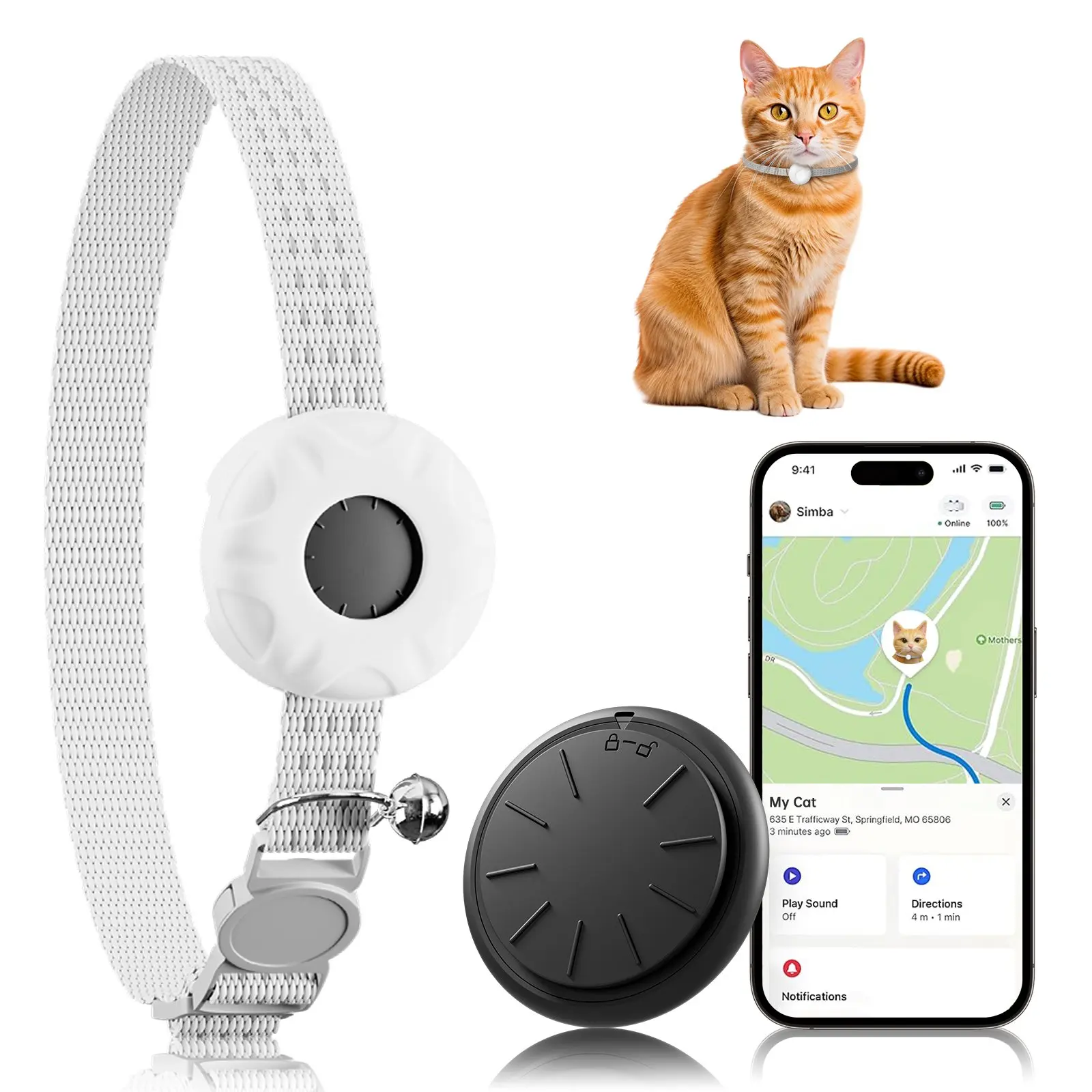 Gps-Tracker, Wasserdichter Haustier-Tracker Für Katzen, Gps-Tracker-Halsband Für Katzen Mit Elastischer Sicherheitsschnalle (Nur Ios), Keine Monatliche Gebühr Gps-Tracker, Wasserdichter Haustier-Tracker Für Katzen, Gps-Tracker-Halsband Für Katzen Mit Elastischer Sicherheitsschnalle (Nur Ios), Keine Monatliche Gebühr