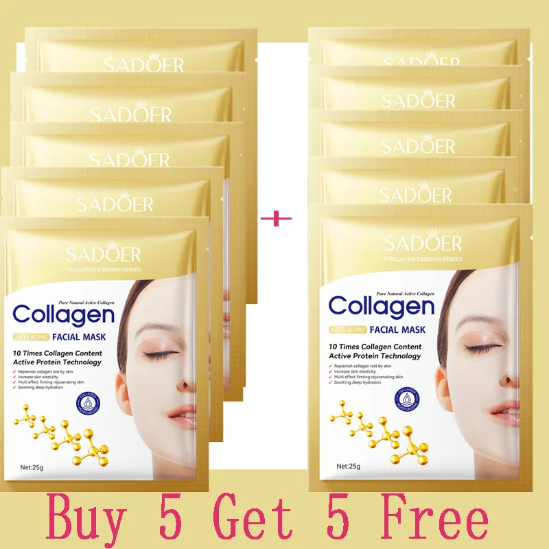 10Pcs Kollagen Anti Falten Gesichtsmaske Anti Aging Verblassen Feine Linien Feste Haut Feuchtigkeitsspendende Aufhellung Hautpflege Koreanische Kosmetik 10Pcs Kollagen Anti Falten Gesichtsmaske Anti Aging Verblassen Feine Linien Feste Haut Feuchtigkeitsspendende Aufhellung Hautpflege Koreanische Kosmetik - Image 10
