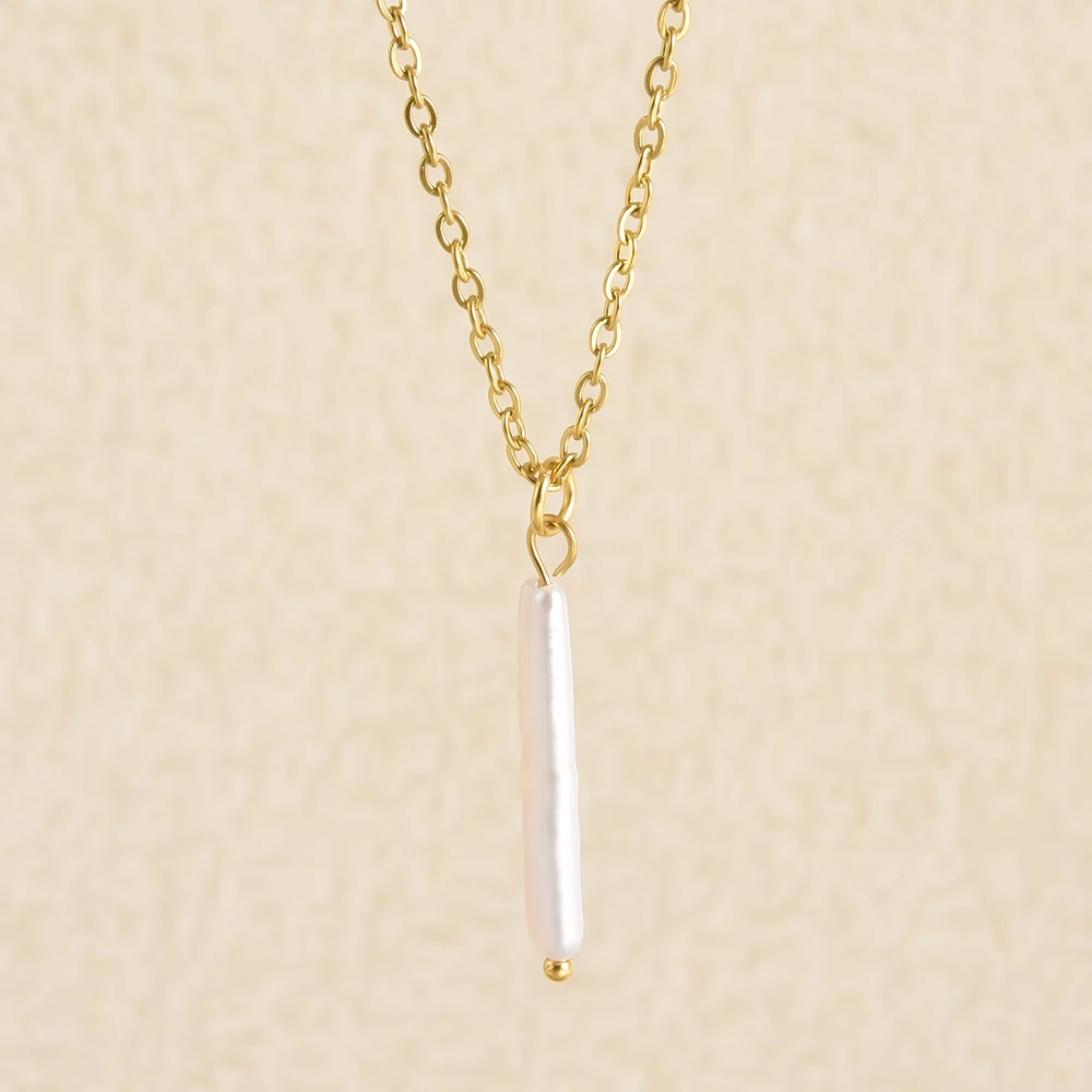 Echte Unregelmäßige Natürliche Süßwasserperlen Anhänger Halsketten Edelstahl O Gliederkette 45/50/60 Cm Modeschmuck Halskette Echte Unregelmäßige Natürliche Süßwasserperlen Anhänger Halsketten Edelstahl O Gliederkette 45/50/60 Cm Modeschmuck Halskette - Image 5