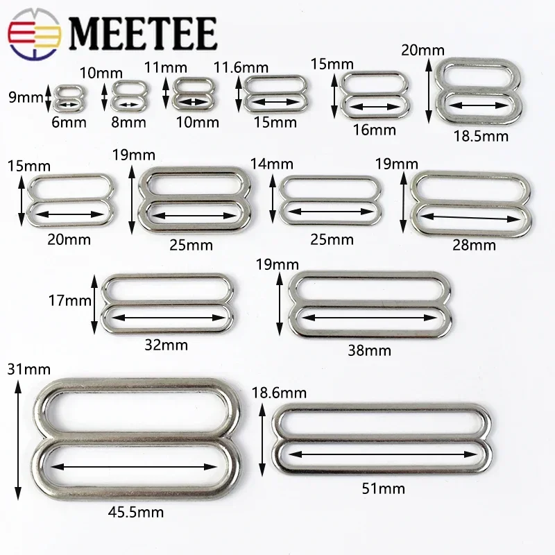 10/20/30 Stück Meetee Metall Tri-Glide Ringe Schnallen 6–50 Mm Bh-Träger Verstellbarer Verschluss 8-Förmiger Ringhaken Bekleidungs-Hardware-Zubehör 10/20/30 Stück Meetee Metall Tri-Glide Ringe Schnallen 6–50 Mm Bh-Träger Verstellbarer Verschluss 8-Förmiger Ringhaken Bekleidungs-Hardware-Zubehör - Image 3