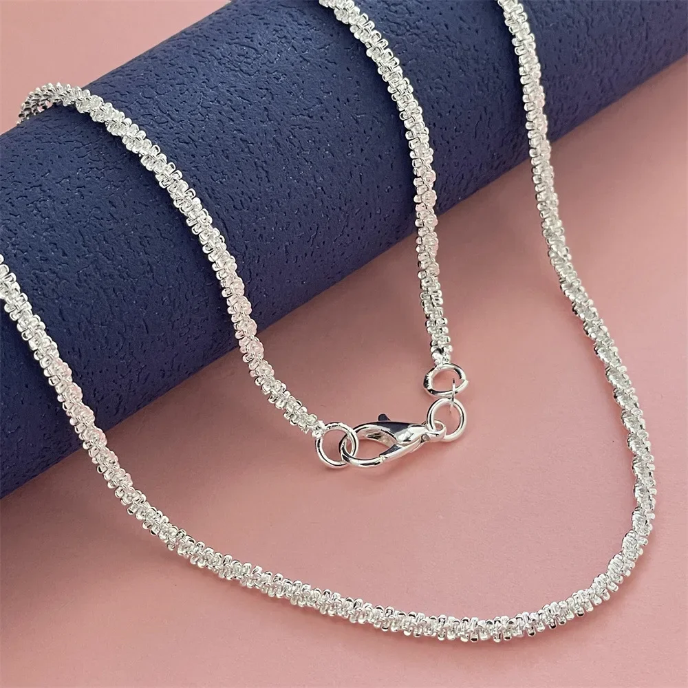 Heiße Neue 40-75 Cm 925 Sterling Silber Halskette 16-30 Zoll Originalität 2 Mm String Kette Für Frauen Mode Streetwear Schmuck Geschenke Heiße Neue 40-75 Cm 925 Sterling Silber Halskette 16-30 Zoll Originalität 2 Mm String Kette Für Frauen Mode Streetwear Schmuck Geschenke - Image 4