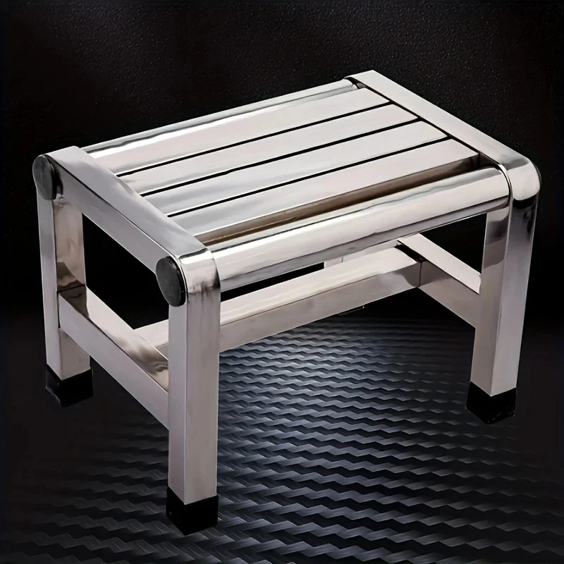 Multi Functional Stainless Steel Stool - Durable Thick &Amp; Sturdy Stool, Ideal For Living Room, Bathroom, Kitchen, Corridors Multi Functional Stainless Steel Stool - Durable Thick &Amp; Sturdy Stool, Ideal For Living Room, Bathroom, Kitchen, Corridors - Image 3