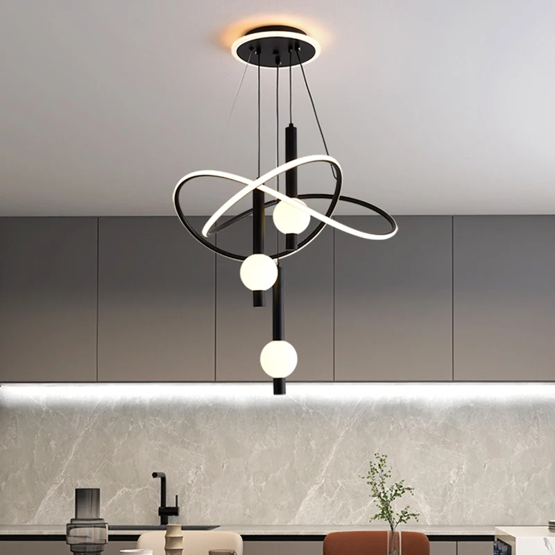 Moderne Led-Pendelleuchte, Kronleuchter Für Esszimmer, Wohnzimmer, Deckenleuchte, 3 Farben, Dimmbar, Innenbeleuchtung, Heimdekoration, Lampe Moderne Led-Pendelleuchte, Kronleuchter Für Esszimmer, Wohnzimmer, Deckenleuchte, 3 Farben, Dimmbar, Innenbeleuchtung, Heimdekoration, Lampe - Image 2