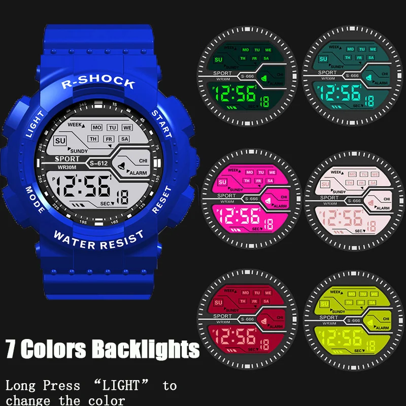 Outdoor Sport Männer Uhr Multifunktions Großen Bildschirm Led Elektronische Wasserdichte Leucht Militär Digitale Armbanduhren Reloj Hombre Outdoor Sport Männer Uhr Multifunktions Großen Bildschirm Led Elektronische Wasserdichte Leucht Militär Digitale Armbanduhren Reloj Hombre - Image 6