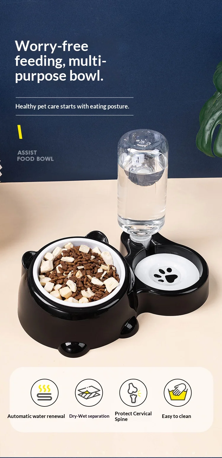 Pet Bowl 2-In-1 Auto Water Feeder, Tilted Elevated Cat Dog Bowl For Food &Amp; Water, Anti-Choking Slow Feeder Dish For Pets Pet Bowl 2-In-1 Auto Water Feeder, Tilted Elevated Cat Dog Bowl For Food &Amp; Water, Anti-Choking Slow Feeder Dish For Pets - Image 7
