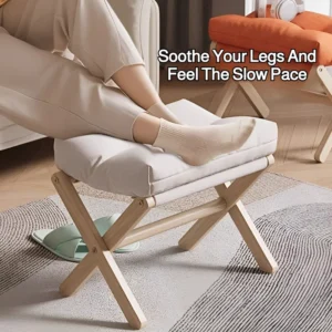 Wood Shoe Changing Storage Footstool Office Nap Foot Rest Stool Living Room Storage Footstool Multifunctional Home Office Stool