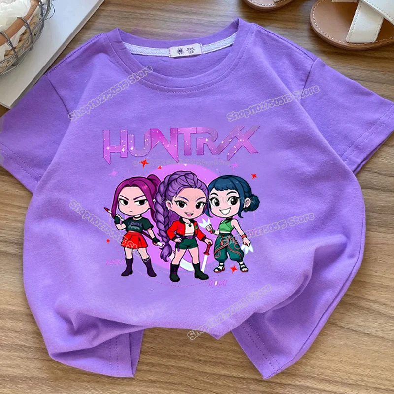 Summre Girl Kpop Demon Hunters Kleidung Rumi Mira Zoey Kurzarm-T-Shirt Für Kinder, Sommer, Lässige Oberteile, Cartoon-T-Shirt Aus Baumwolle Für Kleinkinder Summre Girl Kpop Demon Hunters Kleidung Rumi Mira Zoey Kurzarm-T-Shirt Für Kinder, Sommer, Lässige Oberteile, Cartoon-T-Shirt Aus Baumwolle Für Kleinkinder - Image 8