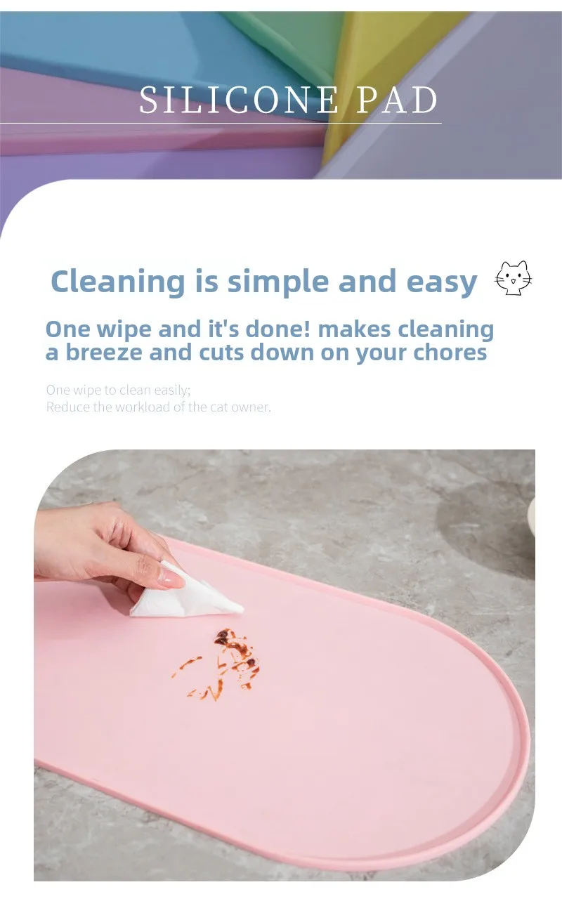 Cat Feeding Mat With Non-Slip Waterproof Design Pet Food Mat Compatible With Cat/Dog Bowls Multipet Households Dog Owners Cat Feeding Mat With Non-Slip Waterproof Design Pet Food Mat Compatible With Cat/Dog Bowls Multipet Households Dog Owners - Image 17