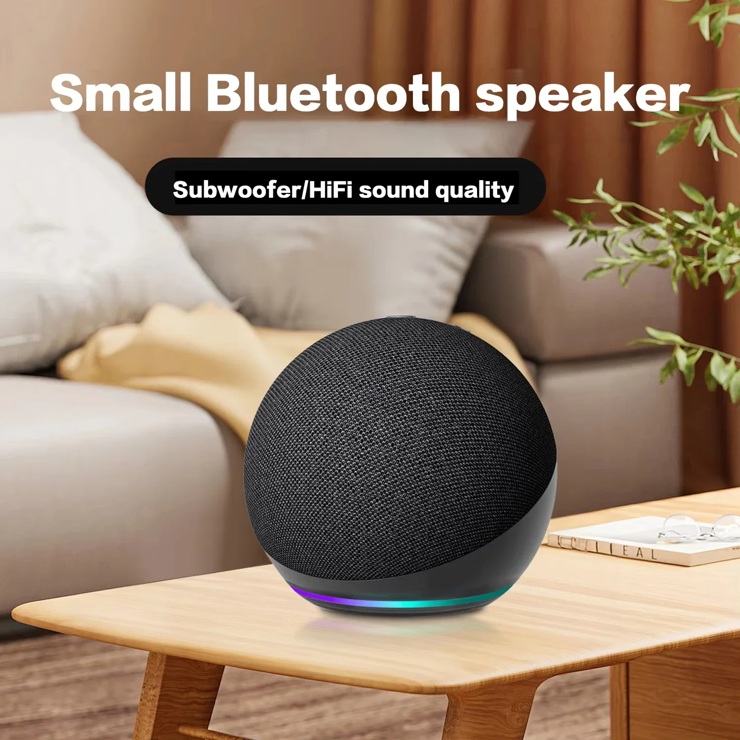 Kleiner Bluetooth-Lautsprecher Mit Rgb-Licht &Amp; Subwoofer – Kugelförmiger Mini-Lautsprecher Für Zuhause, Outdoor, Musik &Amp; Freizeit Rgb Mini Lautsprecher