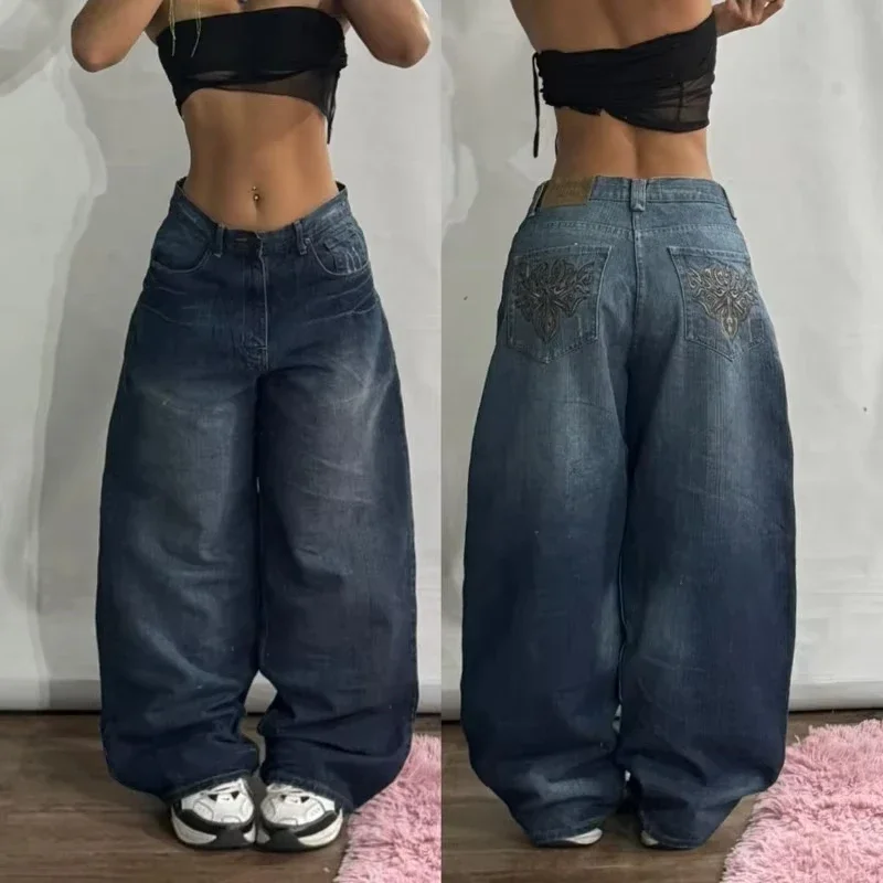 2025 Fashion New Oversized Pattern Printing Baggy Jeans Men Y2K Street Vintage Rock Casual Straight High Waist Wide Leg Trousers 2025 Fashion New Oversized Pattern Printing Baggy Jeans Men Y2K Street Vintage Rock Casual Straight High Waist Wide Leg Trousers - Image 11