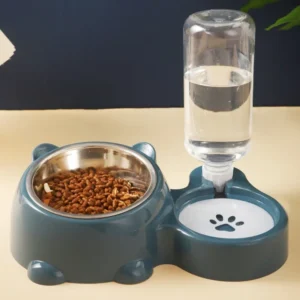 Doppelte Katzenfutterschale, erhöht, rutschfest, für Futter und Wasser, kein Verschütten, abnehmbares Design für Katzen, Hunde, Welpen, tägliche Tierfütterungszubehör