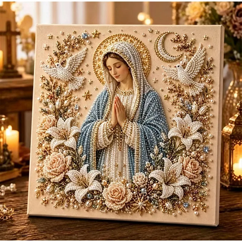 Diamond-Painting-Set Krippe 5D Mit Rahmen – Christliche Weihnachtsdeko Zum Aufhängen Diamond-Painting-Set Krippe 5D Mit Rahmen – Christliche Weihnachtsdeko Zum Aufhängen – Bild 4