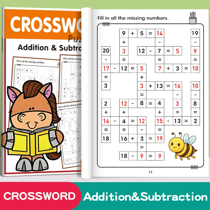 32 Seiten Kreuzworträtsel Addition Subtraktion Mathe-Arbeitsbuch Für 3–8 Jahre 32 Seiten Kreuzworträtsel Addition Subtraktion Mathe-Arbeitsbuch Für 3–8 Jahre - Image 7