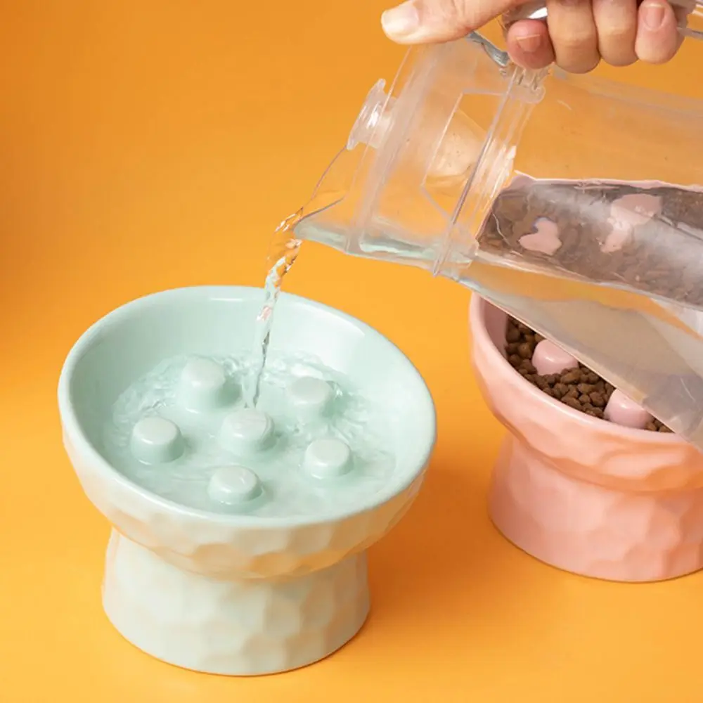 Ceramic Cat Slow Feeder Bowl Slanted Mouth Non-Slip Pet High Foot Bowl Anti Tipping Stable Elevated Cats Feeder Basin Ceramic Cat Slow Feeder Bowl Slanted Mouth Non-Slip Pet High Foot Bowl Anti Tipping Stable Elevated Cats Feeder Basin - Image 4