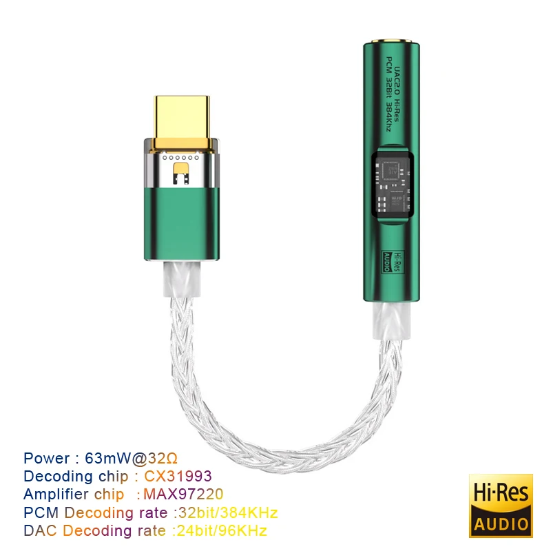 Usb-C Auf 3,5 Mm Klinke Dac – Hifi Kopfhöreradapter Mit Cx31993 Und Pcm 384 Khz Usb-C Auf 3,5 Mm Klinke Dac – Hifi Kopfhöreradapter Mit Cx31993 Und Pcm 384 Khz - Image 10